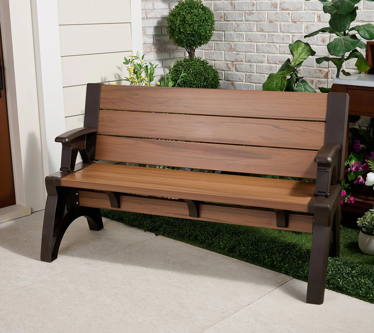 Convert-a-Bench Gen II XL Designer Series Bench-to-Table Modern Outdoor Patio Furniture Stool Chairs