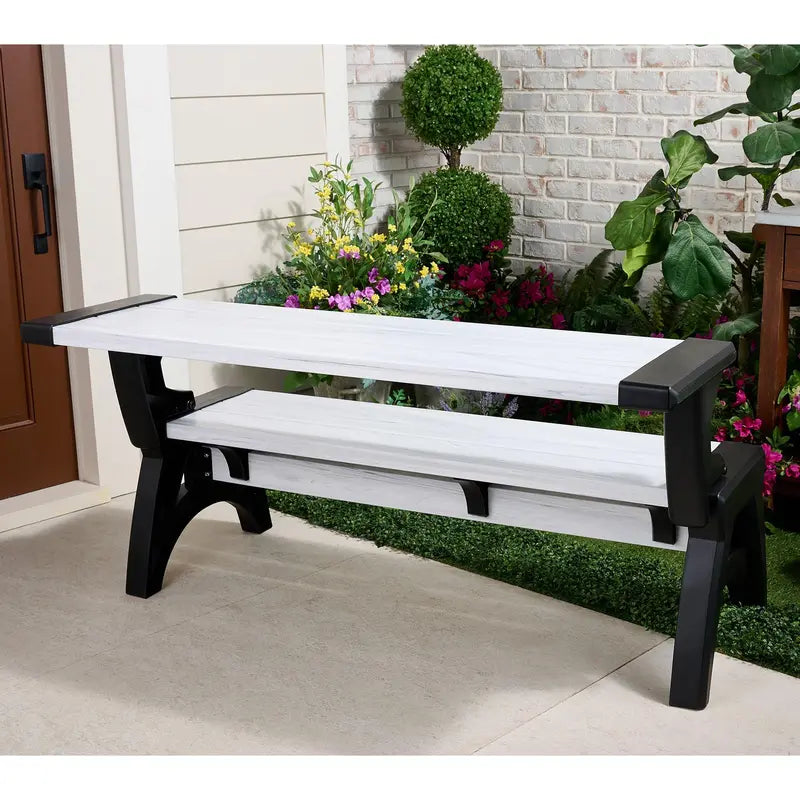 Convert-a-Bench Gen II XL Designer Series Bench-to-Table Modern Outdoor Patio Furniture Stool Chairs